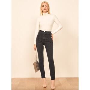 Reformation Jeans Womens 25 Black Kayo High Skinny Erie Wash Made in USA